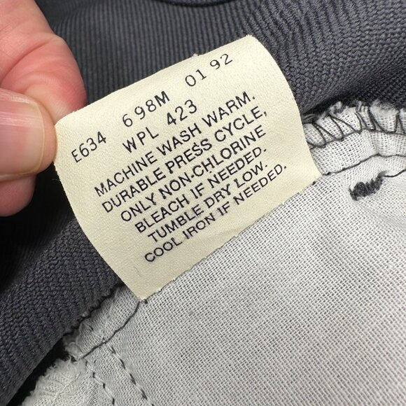 Vintage Levis Mens Polyester Pants Gray Retro Western 1960s Hemmed 36 x 32 READ - Picture 8 of 10